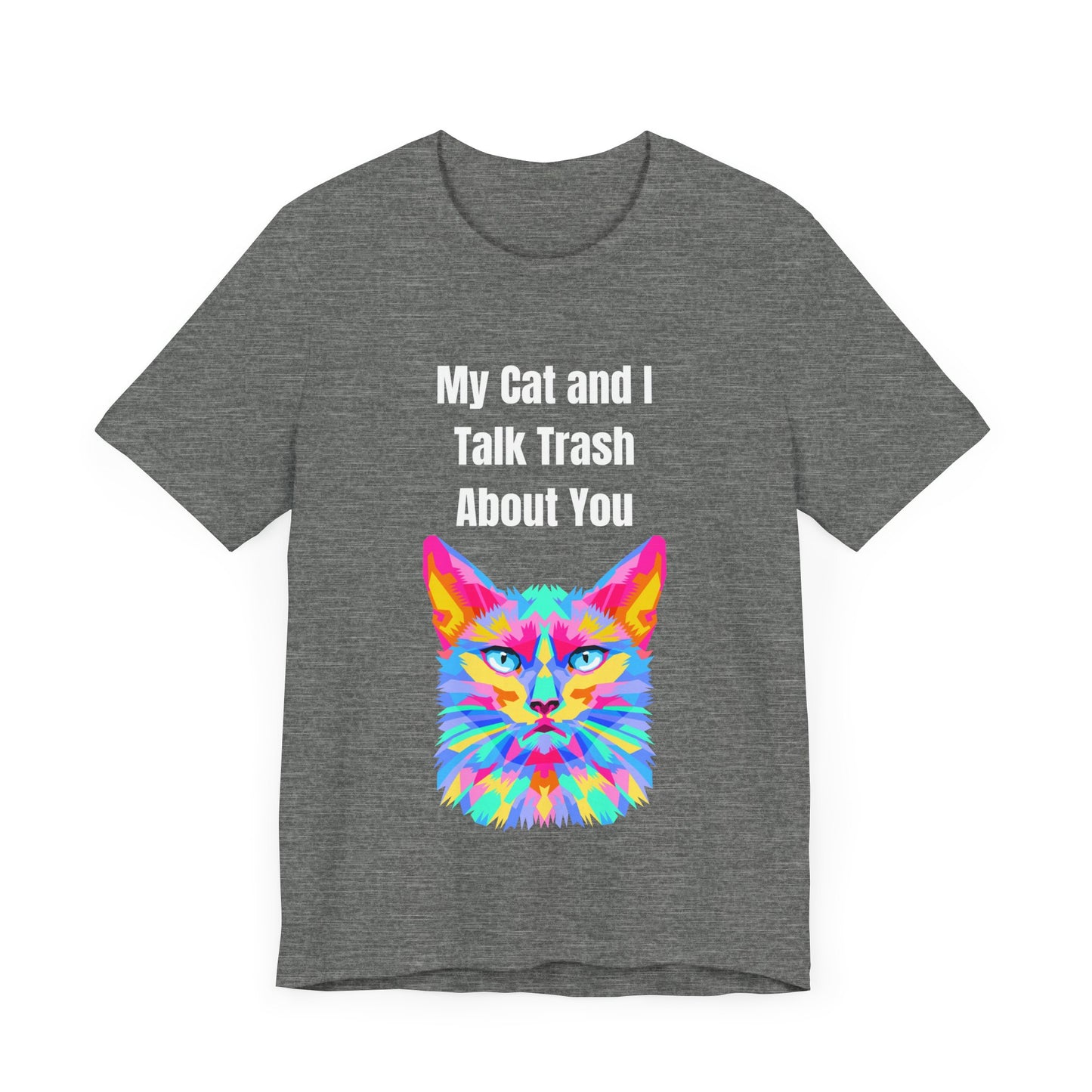 Colorful Cat Graphic Tee, Fun Cat T-Shirt, Animal Lover Gift, Cute Cat Apparel, Vibrant Summer Fashion, Casual Wear