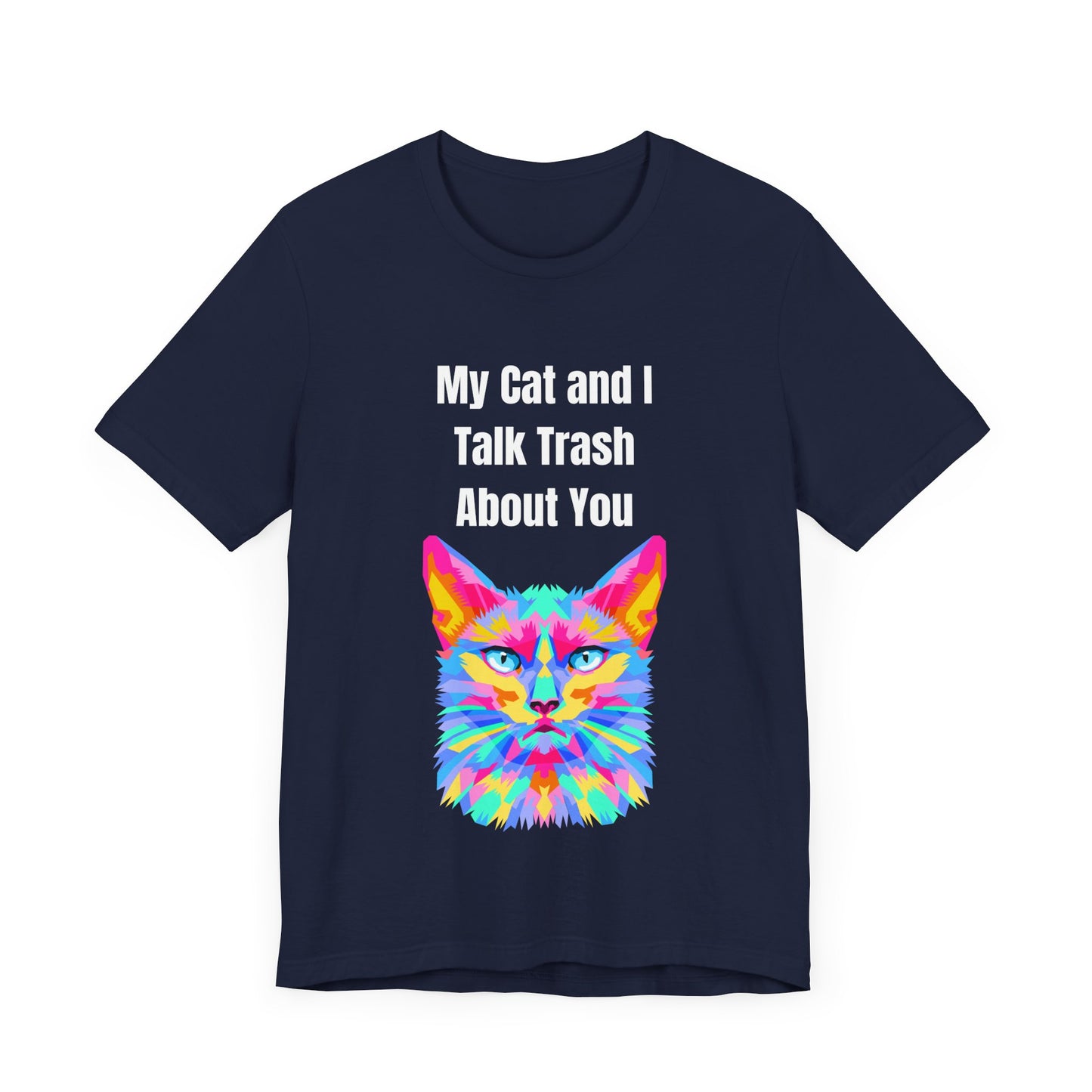 Colorful Cat Graphic Tee, Fun Cat T-Shirt, Animal Lover Gift, Cute Cat Apparel, Vibrant Summer Fashion, Casual Wear