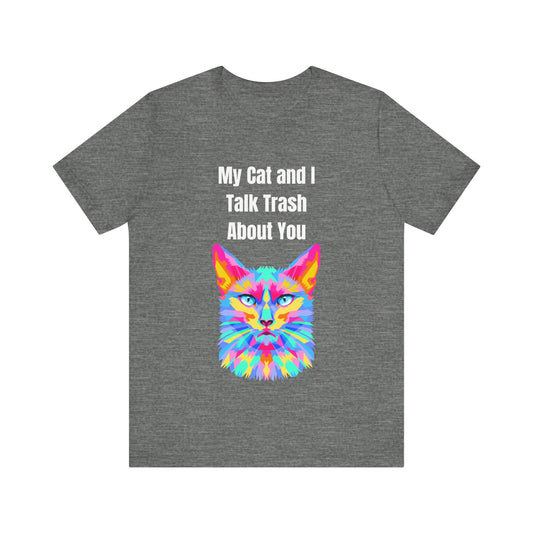 Colorful Cat Graphic Tee, Fun Cat T-Shirt, Animal Lover Gift, Cute Cat Apparel, Vibrant Summer Fashion, Casual Wear