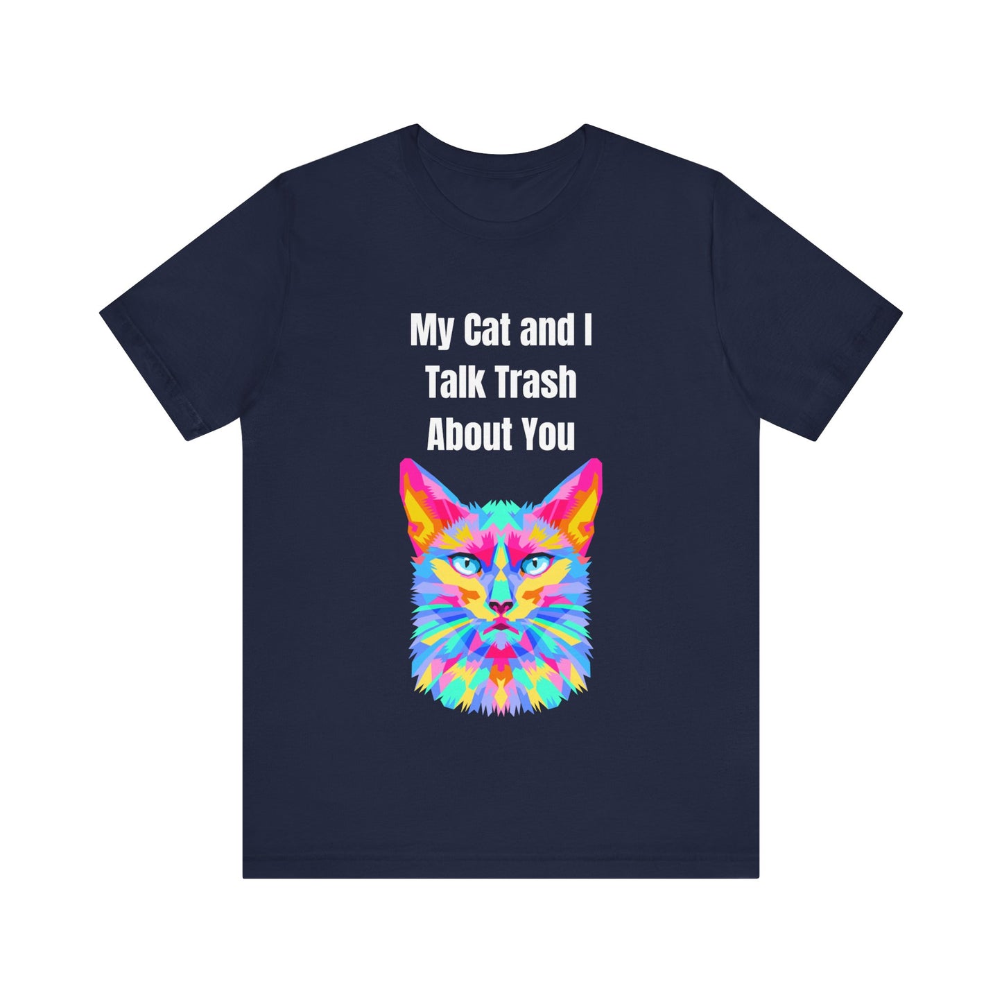 Colorful Cat Graphic Tee, Fun Cat T-Shirt, Animal Lover Gift, Cute Cat Apparel, Vibrant Summer Fashion, Casual Wear