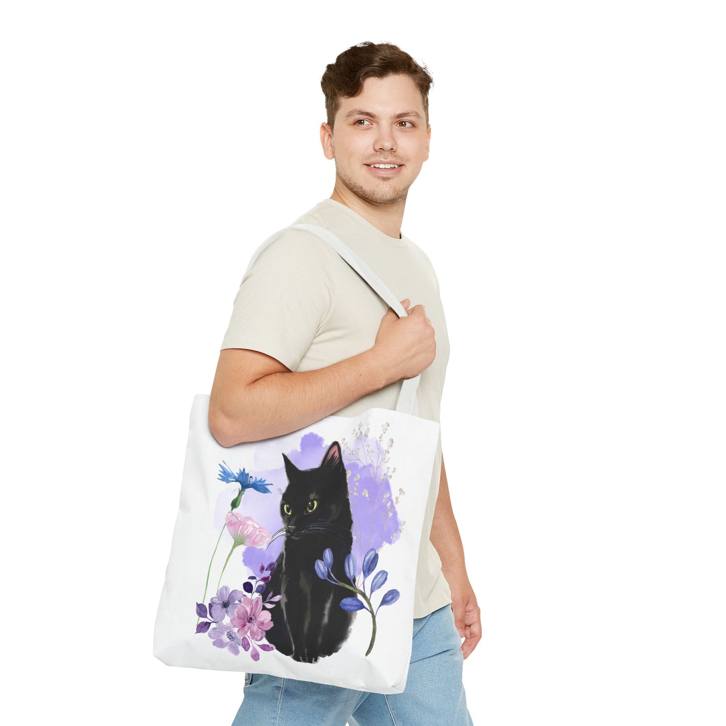 Elegant Cat Tote Bag - Stylish Eco-Friendly Cat Lover Gift, Perfect for Shopping, Casual Outings, Cat Mom, Birthday, All Occasions