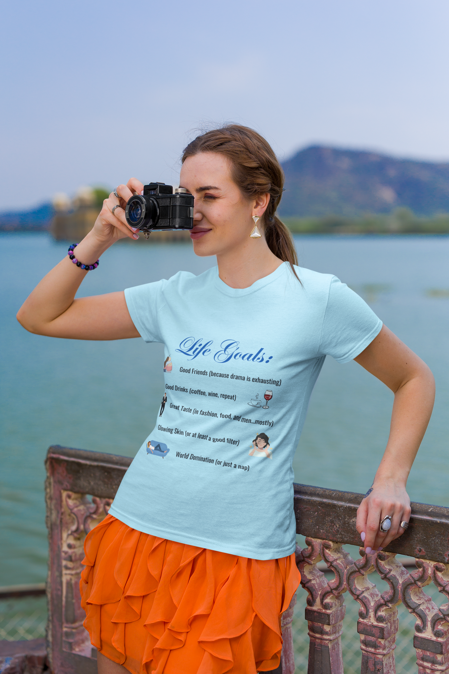 Life Goals Funny Women's T-shirt