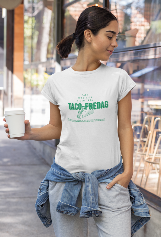 Taco-fredag T-skjorte – Fast tradisjon siden 1986 | Unisex | Norsk taco-humor